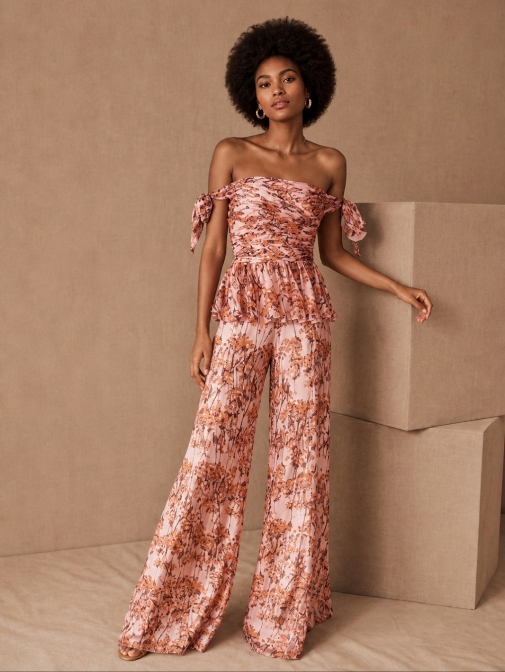BHLDN flor Et Al Off-Shoulder Vivian Jumpsuit in Pink